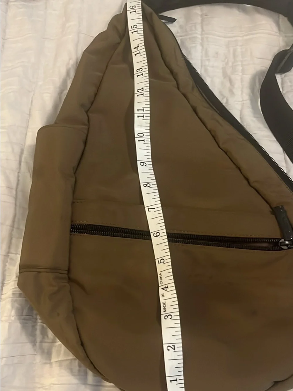 L.L. Bean Olive Green Sling Backpack with Black Strap
